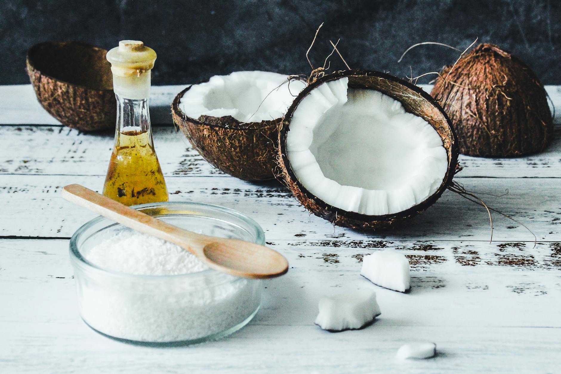 coconut oil treatment on a table
